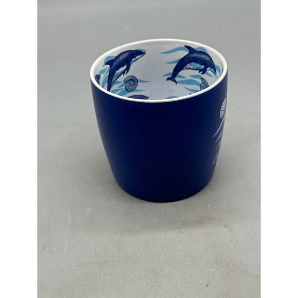 Carolina Beach NC Blue Dolphin-Themed Ceramic Mug souvenir shell 4x5.5" READ - Picture 6 of 7